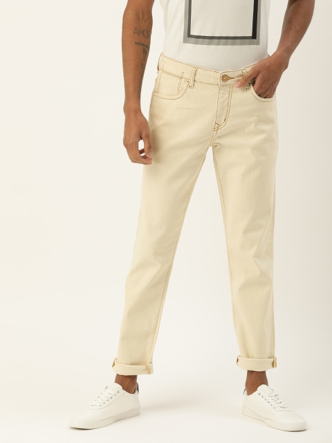 

ether Kora Collection Off-White Unbleached Fabric Slim Tapered Fit Clean Look Sustainable Jeans