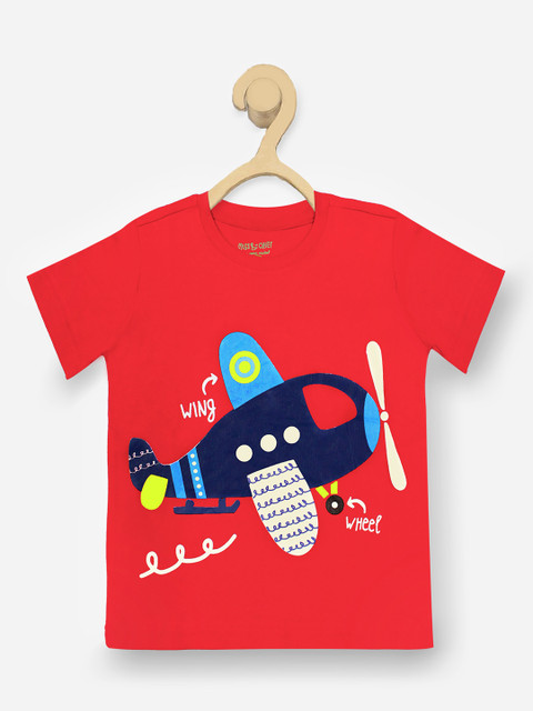 

Miss & Chief Boys Red Printed Round Neck T-shirt