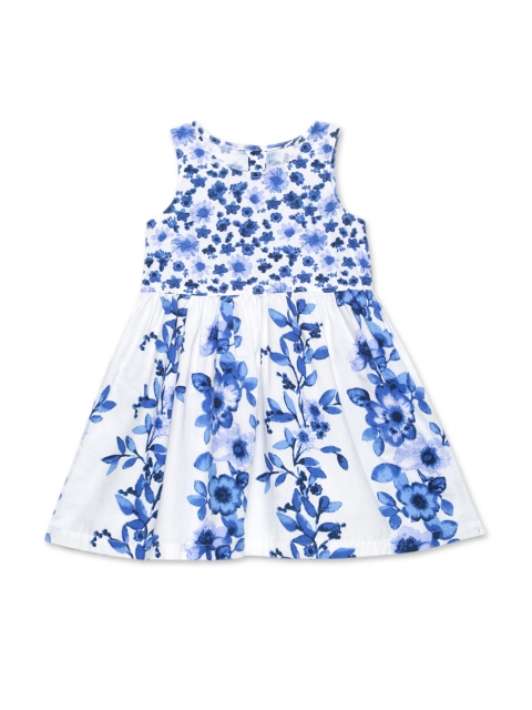 

YOUNG BIRDS Girls Blue Printed A-Line Dress