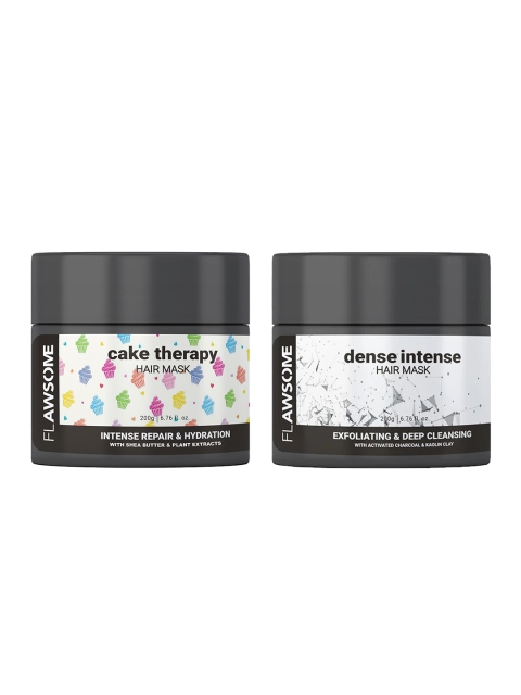 

Flawsome Unisex Set of 2 Ultimate Scalp Care Duo Hair Masks - 200 g each, Charcoal