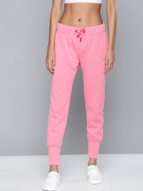 

HRX by Hrithik Roshan Women Pink Solid Slim Fit Running Cropped Track Pants