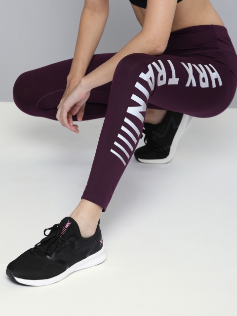 

HRX by Hrithik Roshan Women Burgundy Solid Rapid-Dry Training Tights