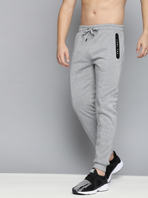 

HRX by Hrithik Roshan Men Olive Melange Solid Slim Fit Rapid-Dry Training Track Pants, Grey melange