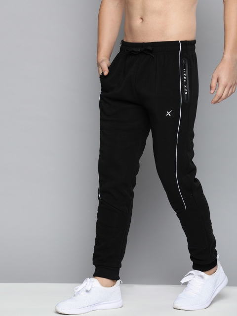 

HRX by Hrithik Roshan Men Jet Black Solid Slim Fit Training Track Pants