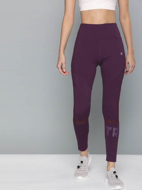 

HRX by Hrithik Roshan Women Sports Purple Solid Rapid-Dry Training Tights