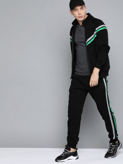 

HRX by Hrithik Roshan Men Black Colourblock Rapid-Dry Antimicrobial Basketball Tracksuit