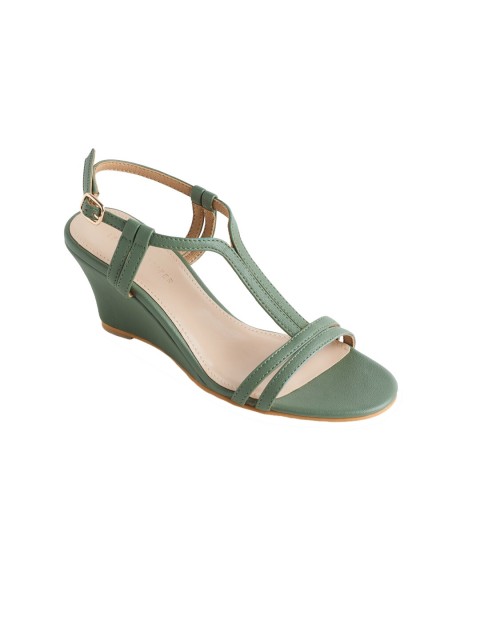 

LEMON & PEPPER Women Green Solid Wedges