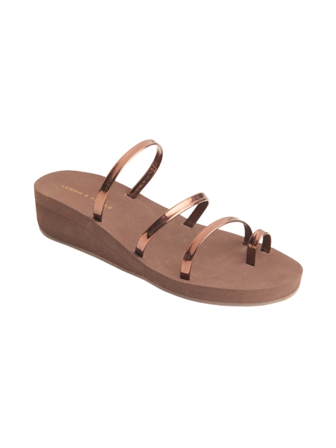 

LEMON & PEPPER Women Brown Solid Sandals