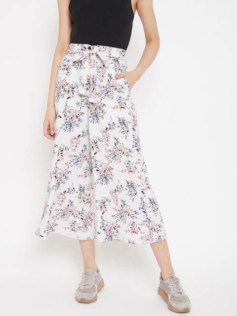 

LUCERO Women White Loose Fit Printed Culottes