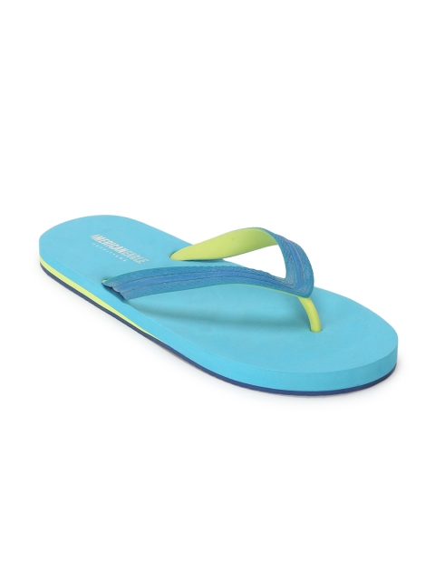 

AMERICAN EAGLE OUTFITTERS Men Blue Solid Thong Flip-Flops