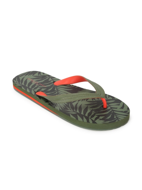 

AMERICAN EAGLE OUTFITTERS Men Olive Green Solid Thong Flip-Flops