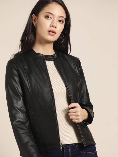

all about you Women Black Solid Tailored Jacket