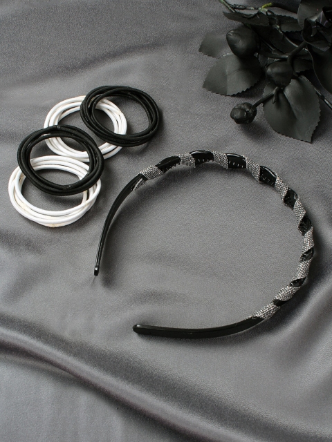

Ayesha Hairband & Ponytail Holder Set, Black