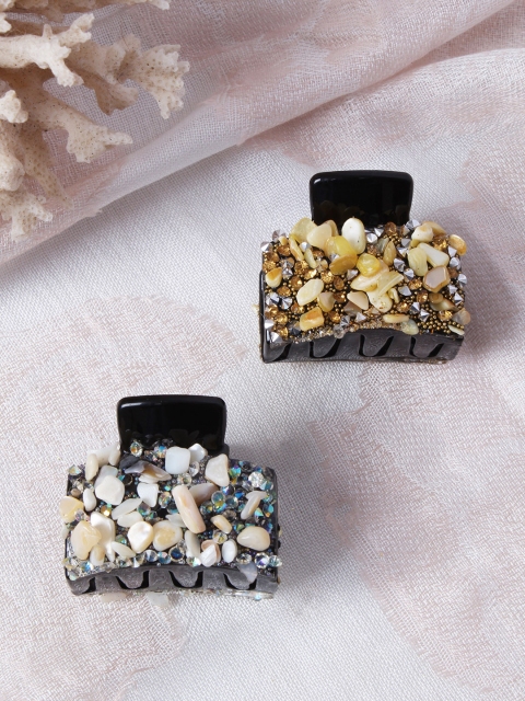 

Ayesha Set of 2 Multicoloured Embellished Claw Clips, Multi