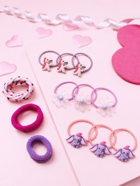 

lil' star Kids Multicolored Set of 15 Ponytail Holders, Multi