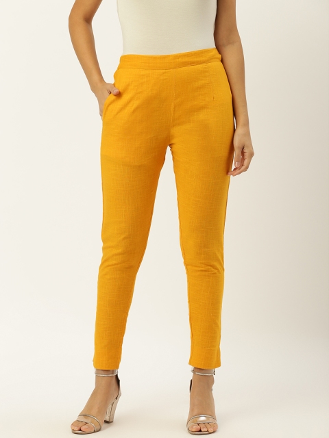 

RANGMAYEE Women Yellow Regular Fit Trousers, Mustard