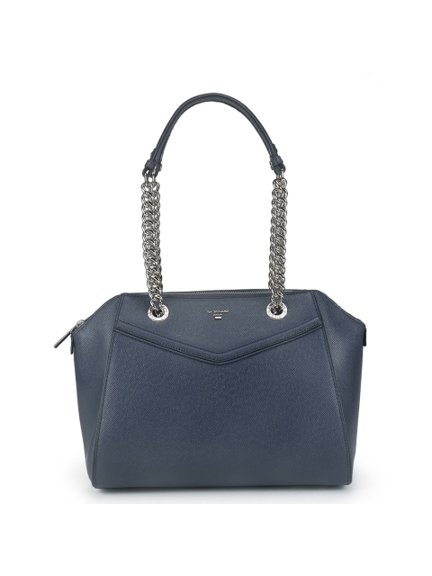 

Da Milano Blue Solid Leather Handheld Bag