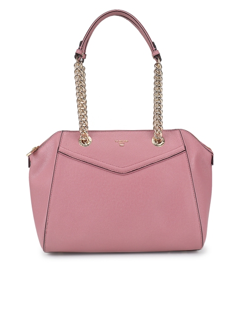 

Da Milano Pink Solid Handheld Leather Bag