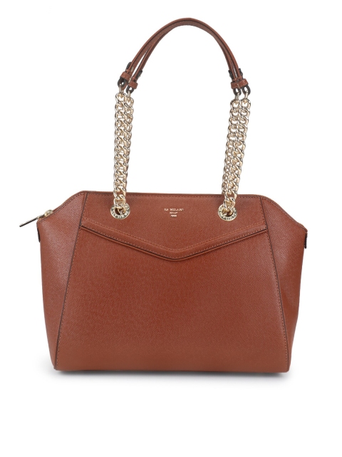 

Da Milano Brown Textured Leather Handheld Bag