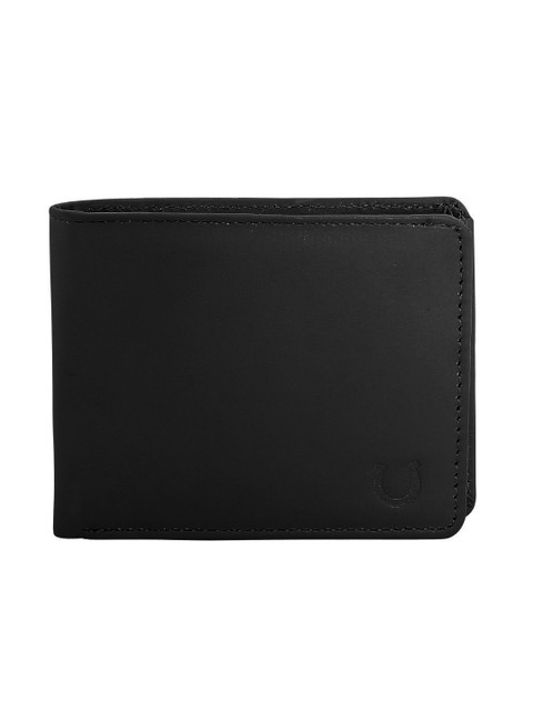 

Blacksmith Men Black Solid Two Fold Wallet