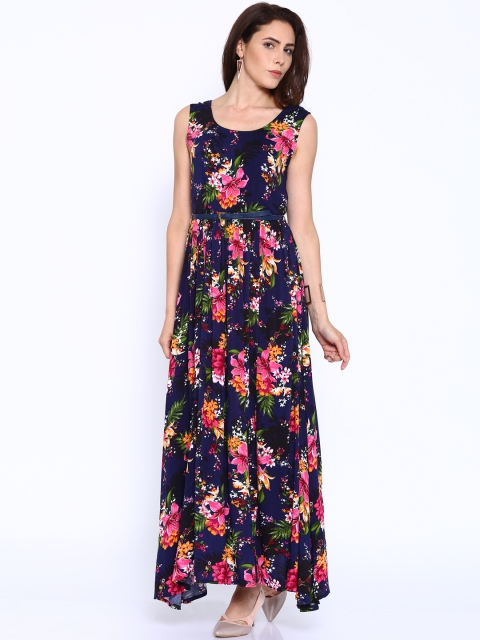 

Tokyo Talkies Blue Floral Print Maxi Dress