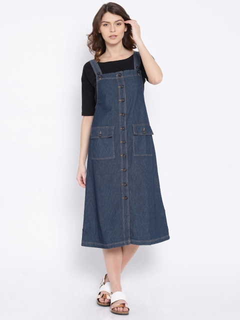 

Tokyo Talkies Blue Denim Dungaree Dress