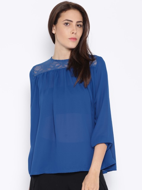 

Tokyo Talkies Blue Boxy Top