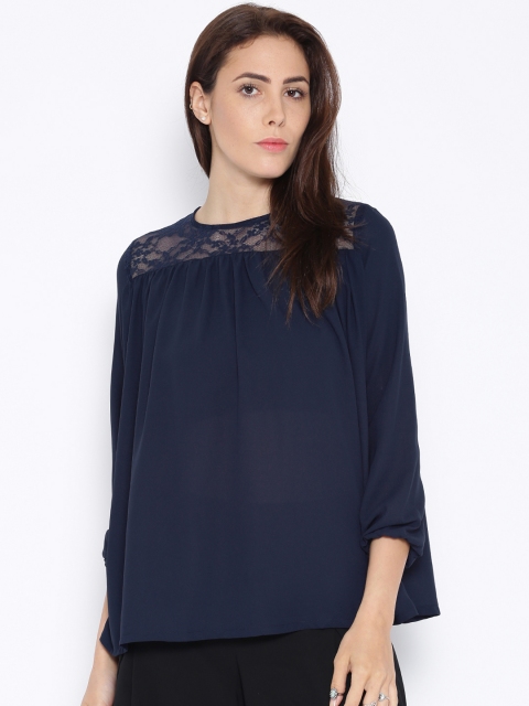 

Tokyo Talkies Navy Boxy Top, Navy blue