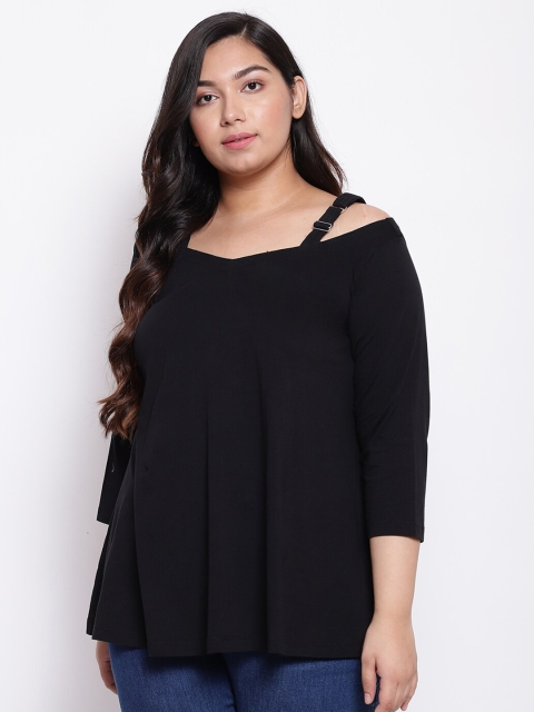 

Amydus Women Black Solid A-Line Top