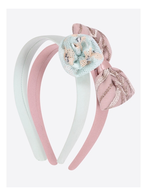 

CUTECUMBER Pack Of 2 Mauve & Grey Embellished Hairband