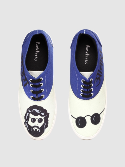 

FF FUNKFEETS Awara Unisex White & Blue Colourblocked Sneakers