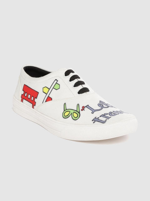 

FF FUNKFEETS Safarnama Unisex White Printed Sneakers