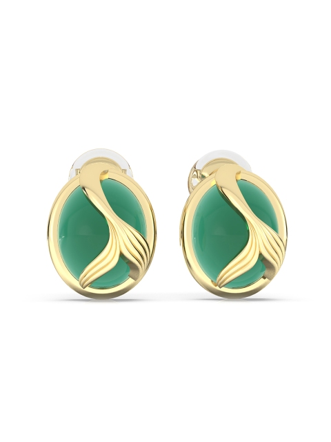 

Mia by Tanishq Green & Gold 14K Kt Disney Ariel Magic Gold Earrings