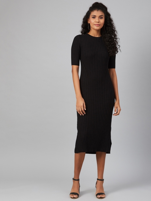 

Marks & Spencer Women Black Ribbed Bodycon Dress