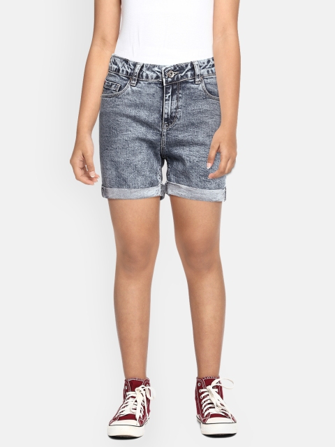 

Lee Cooper Girls Blue Washed Regular Fit Denim Shorts