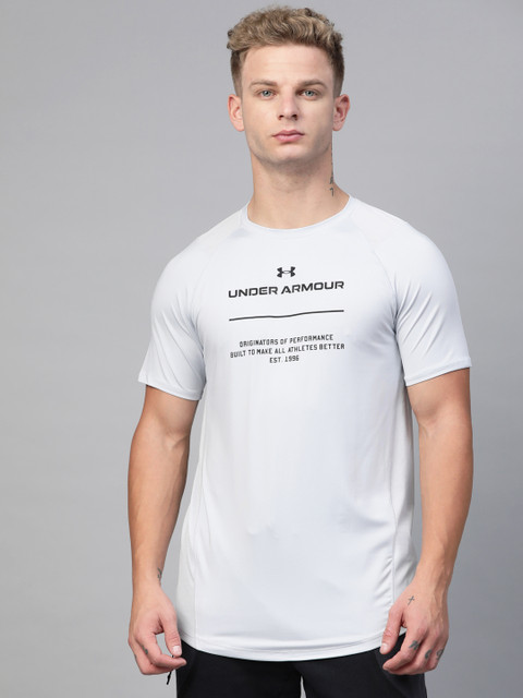 

UNDER ARMOUR Men White Brand Logo Print MK-1 Graphic Training T-shirt, Grey
