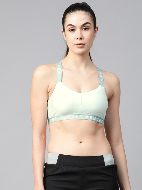 

UNDER ARMOUR Women Sea Green Solid Wordmark Strappy Sportlette Bra 1325613