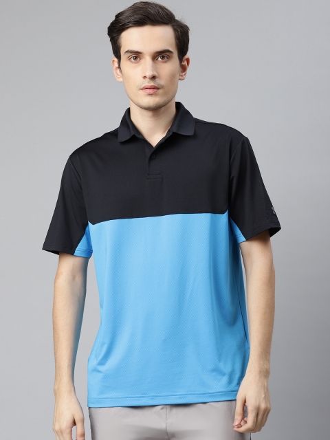 

UNDER ARMOUR Men Black & Blue Colorblocked Crstbl Performance 2.0 Polo T-shirt