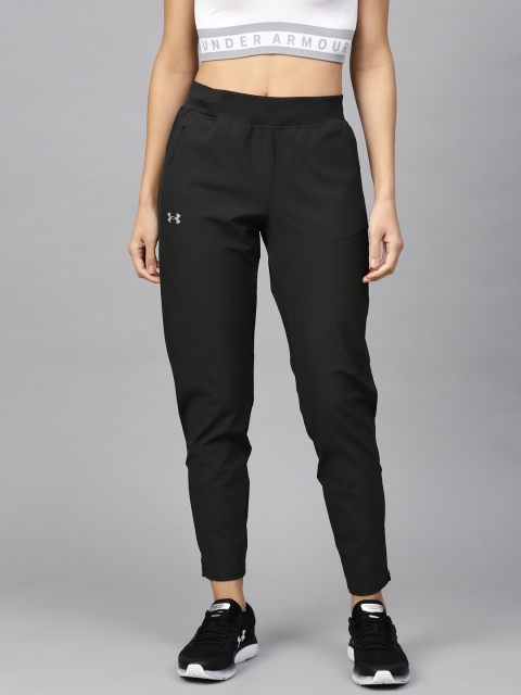 

UNDER ARMOUR Men Black Solid Fitted OutRun The Storm Track Pants