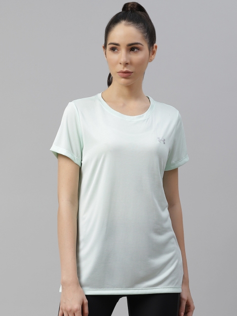 

UNDER ARMOUR Women Green Solid UA Tech Twist T-Shirt, Blue