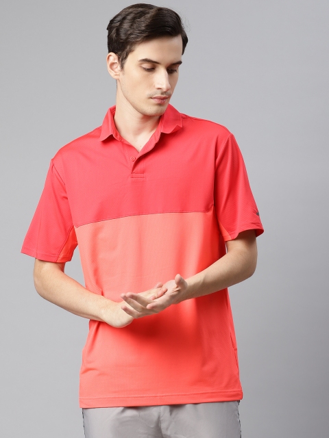 

UNDER ARMOUR Men Coral Orange Performance 2.0 Crestable Loose Fit Colorblocked T-shirt