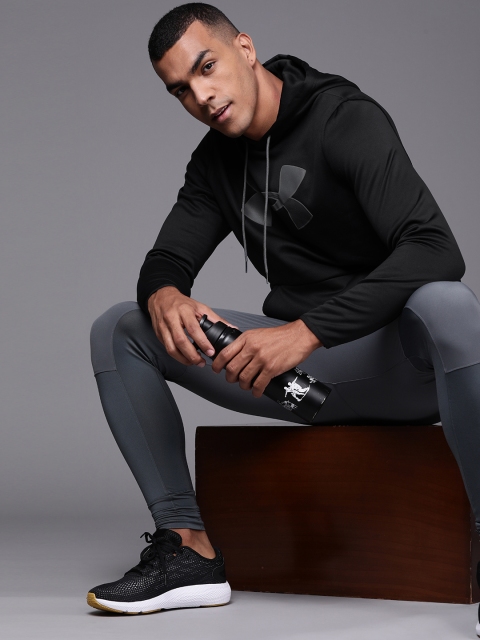 

UNDER ARMOUR Men Black Brand Logo Print Armour Fleece Big Logo Hoodie