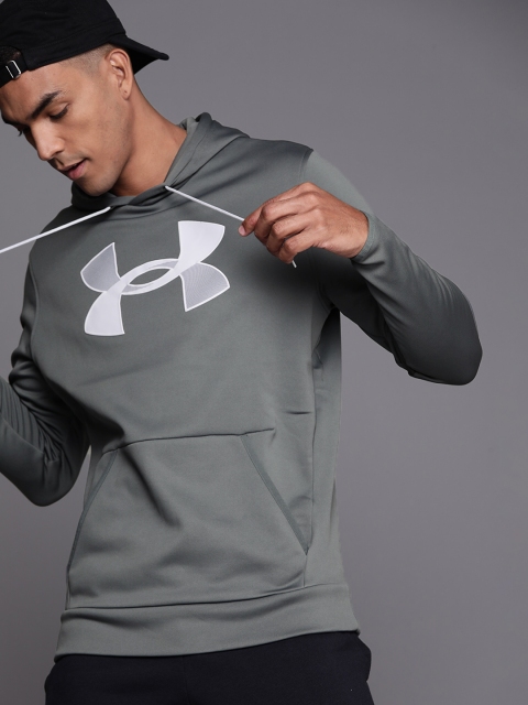 

UNDER ARMOUR Men Grey Brand Logo Print Armour Fleece Big Logo Hoodie