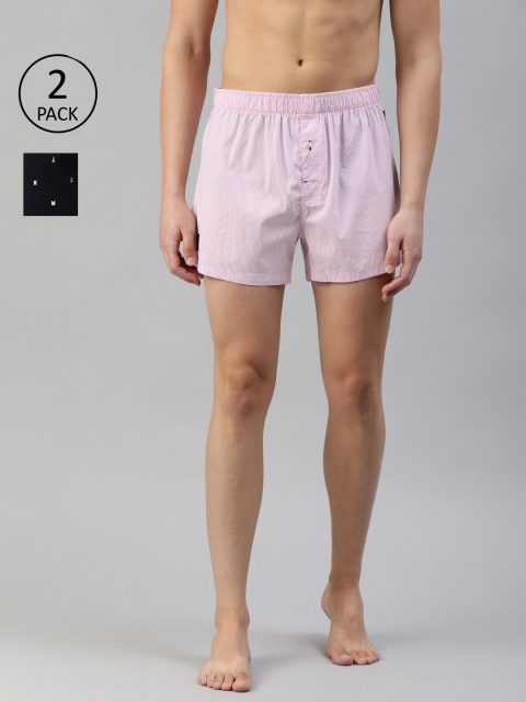 

THE BEAR HOUSE Men Pack of 2 Assorted Boxers, Pink