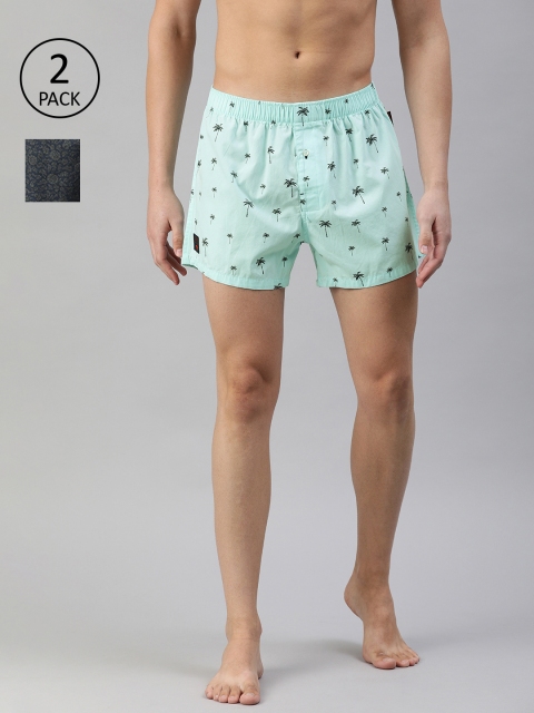 

THE BEAR HOUSE Men Pack of 2 Blue Pure Cotton Boxers TBH-SUPRA