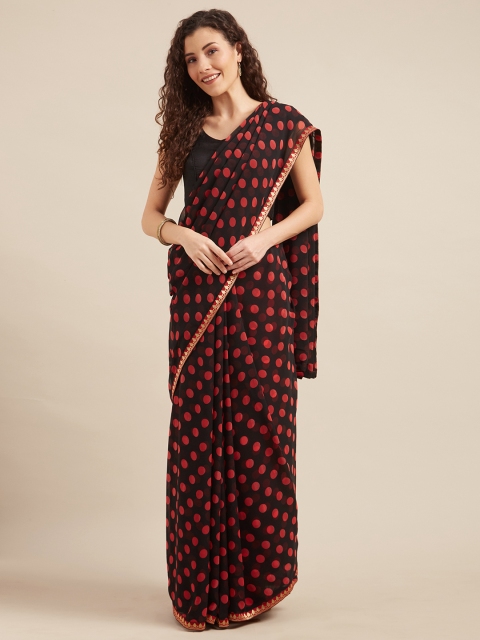 

Tikhi Imli Black & Red Poly Georgette Printed Saree