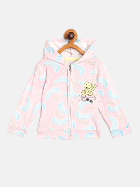 

Moms Love Infant Kids Pink & Blue Cotton Printed Hooded Sweatshirt
