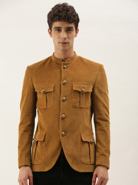 

Mr Bowerbird Men Khaki Solid Corduroy Tailored Jacket