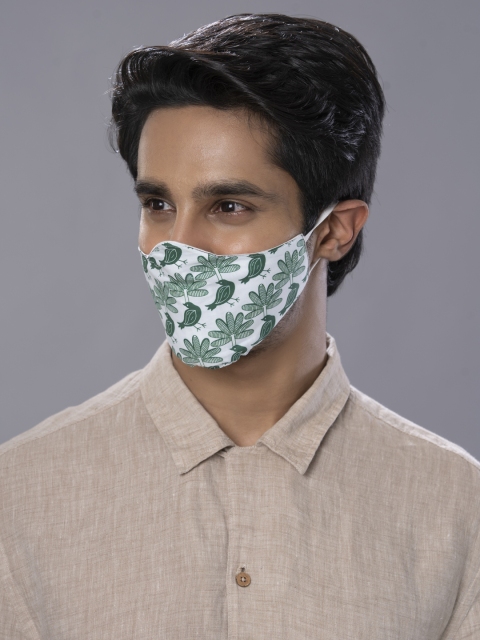 

Behind the Mask - Anita Dongre Unisex Green Printed Pichhwai-Inspired 5-Ply Outdoor Mask