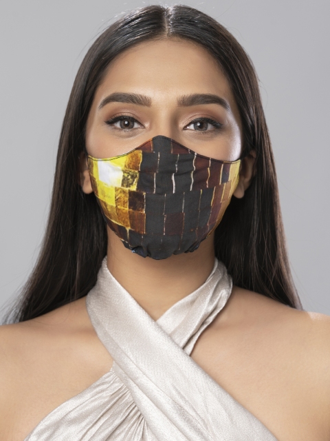 

Behind the Mask - Manish Malhotra Unisex Black Printed Bollywood Inspired 5-Ply Outdoor Mask